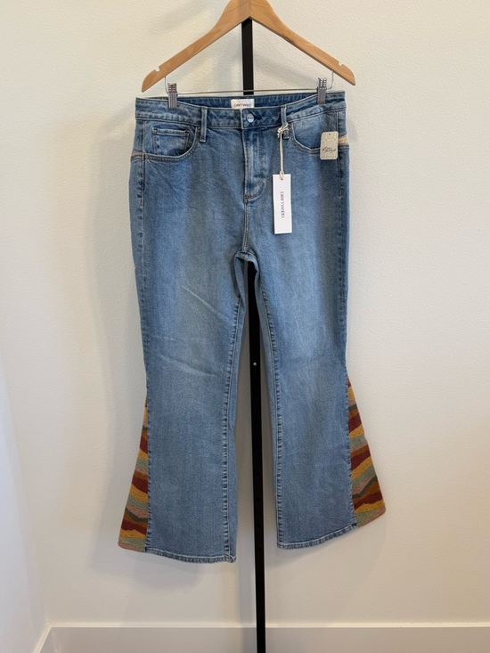 DRIFTWOOD Denim - NWT DRIFTWOOD x Free People Farrah Sunset Embroidered Flare Leg Jeans Sz32 Boho